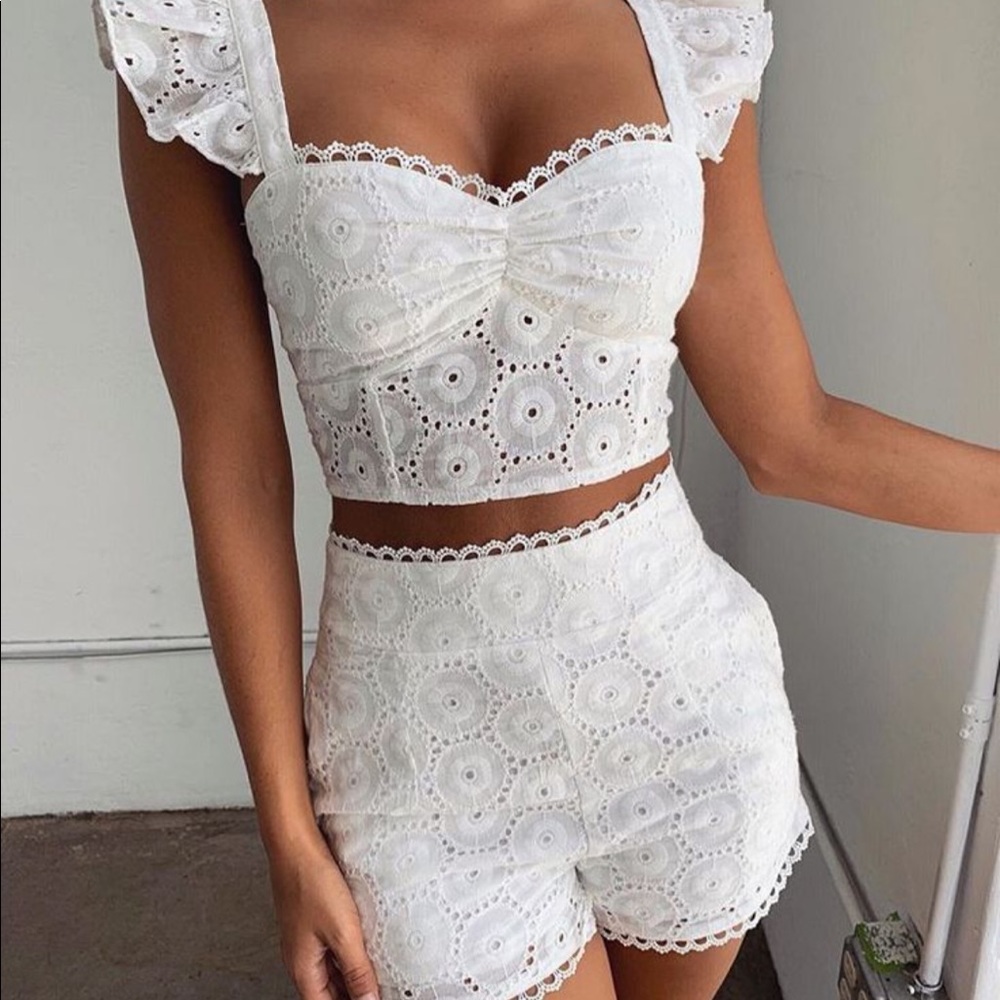 Meshki CHIARA set! crop top and shorts, size xs